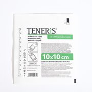  Лейкопластырь Тeneris 10х10см фиксир. на нетканой основе с впитывающей подушкой из вискозы (9351103) 