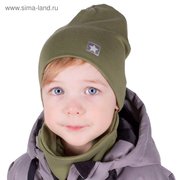  Комплект (шапка,снуд) для мальчика, цвет хаки/звёздочка, размер 50-54 (5199112) 
