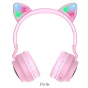  УЦ Наушники полноразмерные bluetooth HOCO W27 Cat ear, pink (плохая упаковка) 