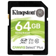  Карта памяти Kingston SDS2/64GB SDHC Canvas Select Plus 64GB UHS-I Class 10 U1 