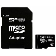 Карта памяти Silicon Power SP128GBSTXBU1V10SP microSD 128GB Elite microSDXC Class 10 UHS-I (SD адаптер) 