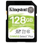  Карта памяти Kingston SDS2/128GB SDHC Canvas Select Plus 128GB UHS-I Class U3 V30 