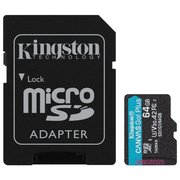  Карта памяти Kingston SDCG3/64GB microSDXC Canvas Go Plus с адаптером 