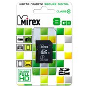  Карта памяти Mirex SD 8GB SDHC Class 10 (13611-SD10CD08) 
