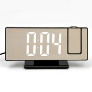 Часы настольные электронные с проекцией: будильник, термометр, календарь, USB, 18.5 x 7.5 см   91977 (9197732) 
