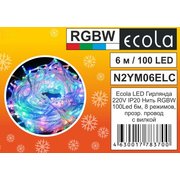  Гирлянда Ecola N2YM06ELC 220V IP20 Нить RGBW 100Led 6м 