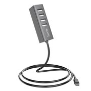  USB-HUB Hoco HB1 4, USB 2.0, 4 Port (серый) 