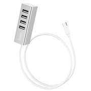 USB-HUB Hoco HB1 4, USB 2.0, 4 Port (серебристый) 