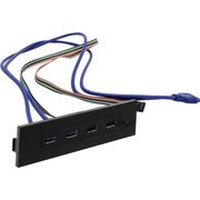  Планка USB на переднюю панель ExeGate U5H-614, 5.25", 2*USB+2*USB3.0, черная, подсоединение к мат. плате 269460 
