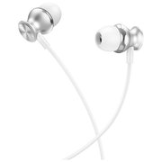  Наушники Hoco M106 Fountain metal universal earphones with microphone (серый) 