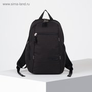  Рюкзак на молниях, 2 боковых кармана, цвет чёрный (5126850) 
