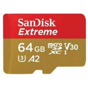 Карта памяти SanDisk (SDSQXAH-064G-GN6GN) 64GB microSDXC Class 10 UHS-I A2 C10 V30 U3 Extreme 170MB/s 