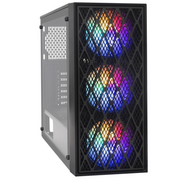  Корпус ExeGate EVO-8243-NPX500 EX293017RUS Miditower(ATX, БП 500NPX с вент 12 см, 2*USB+1*USB3.0, черный, 3 вент. с RGB подсветкой) 