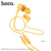  Наушники HOCO M107 Discoverer universal earphones with mic (желтый) 