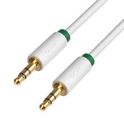  Аудио-кабель Greenconnect Premium (GCR-AVC1662-0.5m) jack 3,5mm/jack 3,5mm, ультрагибкий, 28 AWG, M/M, экран, стерео 0.5м белый, зеленая окантовка 