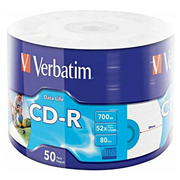  Диск CD-R Verbatim (43794) 700 Mb, 52x, Shrink (50), Ink Printable (50/600) 