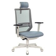  Кресло Бюрократ Expert 38-405 (Expert White Blue) сетка/ткань серый сиденье голубой 