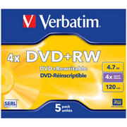  Диск DVD+RW Verbatim (43229) 4.7Gb 4x Jewel case (5шт) 