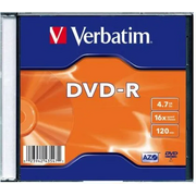  Диск DVD-R Verbatim (43547) 4.7Gb 16x Slim case (20шт) 