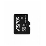  Карта памяти Aspor microSDHC 64GB Class10 UHS-I + adapter нс 