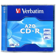  Диск CD-R Verbatim (43326) 700Mb 52x, 1 шт., AZO Crystal, Jewel Case (43326) 