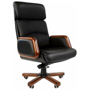  Кресло Chairman 417 (6082581) кожа черный 