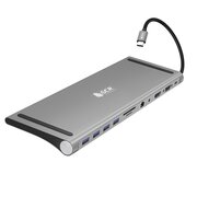  Док-станция Greenconnect GCR 11in1 Multiport Aluminum (GCR-54220) Type C 3.1/USB 3.0 + 3 x 2.0 PD HDMI/VGA/SD/MicroSD audio 3.5mm jack 