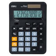  Калькулятор Deli EM210 черный 12-разр. 
