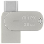  USB-флешка Mirex Bolero (13600-IT3BLR32) 32GB, OTG, USB 3.1/Type-C, Металл 