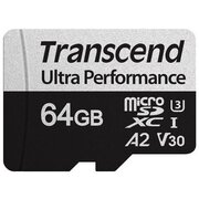  Карта памяти Transcend A2 Ultra Performance (TS64GUSD340S) 64GB UHS-I U3 microSD w/ adapter R/W 160/125 MB/s 