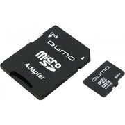  Карта памяти QUMO (QM8GMICSDHC10U1) MicroSDHC 8GB Сlass 10 UHS-I, 3.0 с адаптером SD, черно-красная 