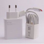  СЗУ XIAOMI 67W, PD Adapter, USB-С, Type-С копия (белый) 