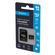  Карта памяти Maxvi (MSD64GBC10V30) microSDXC 64GB, class 10, UHS-I (3), V30 
