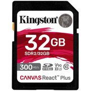  Карта памяти Kingston Canvas React Plus (SDR2/32GB) 32GB SDHC UHS-II 300R/260W U3 V90 