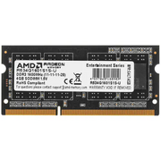  ОЗУ AMD Radeon R5 Entertainment Series Black R534G1601S1S-U 4GB DDR3 1600 SO DIMM Non-ECC, CL11, 1.5V, Retail 