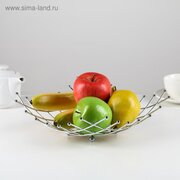  Ваза для фруктов Доляна, 27×27×8,5 см, цвет хром (1399109) 