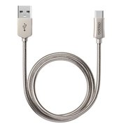  Дата-кабель Deppa Metal USB - Type-C (72274) алюминий, 1.2м, стальной 
