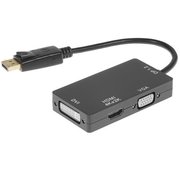  Кабель-адаптер Orient C309, DisplayPort M - HDMI/ DVI-I/ VGA, длина 0.2 метра, черный (30309) 