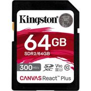  Карта памяти Kingston Canvas React Plus (SDR2/64GB) SDXC 64Gb Class10 w/o adapter 