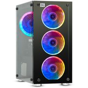  Корпус ExeGate Mistery X2 EX294382RUS Minitower (mATX, без БП, 2*USB+1*USB3.0, аудио, черный, 4 вент. 12см с RGB подсветкой) 