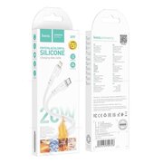  Дата-кабель HOCO X97 Crystal color silicone charging data cable Lightning (белый) 