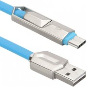  Дата-кабель ACD-DUAL 2в1 ACD-U924-CML Type-C+Micro 1м синий 