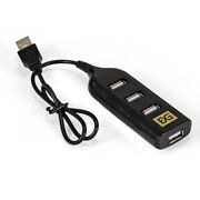  USB-Хаб (концентратор) ExeGate DUB-42 EX293976RUS (кабель-адаптер USB2.0 - 4xUSB2.0, Plug Play, черный) 