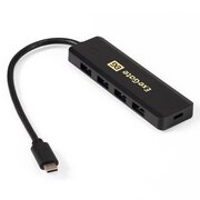 USB-Хаб (концентратор) ExeGate DUB-4CP/1 EX293986RUS (кабель-адаптер USB Type C - 4xUSB3.0, Plug Play, черный) 