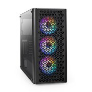  Корпус ExeGate EVO-9202 EX294965RUS Miditower (ATX, без БП, с окном, 1*USB+1*USB3.0, аудио, 3 вент. 12см с RGB подсветкой) 