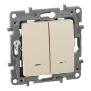  Выключатель Legrand Etika (672304) скрыт. 2кл. с подсветкой IP20 слоновая кость 