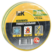  Изолента IEK (UIZ-13-10-K52) ш.15мм 20м желтый/зеленый (упак. 1шт) 