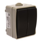  Выключатель IEK Форс (EVS20-K03-10-54-DC) откр. 2кл. IP54 серый/черный (упак. 1шт) 