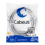  Патч-корд Cabeus (PC-SSTP-RJ45-Cat.6a-5m-LSZH) S/FTP, категория 6а (10G), 2xRJ45/8p8c, экранированный, серый, LSZH, 5м 