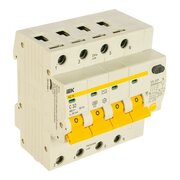  Выключатель IEK MAD10-4-032-C-030 автом. дифф. тока АД14 32A тип C 4.5kA 30мА AC 4П 400В 5мод белый (упак. 1шт) 